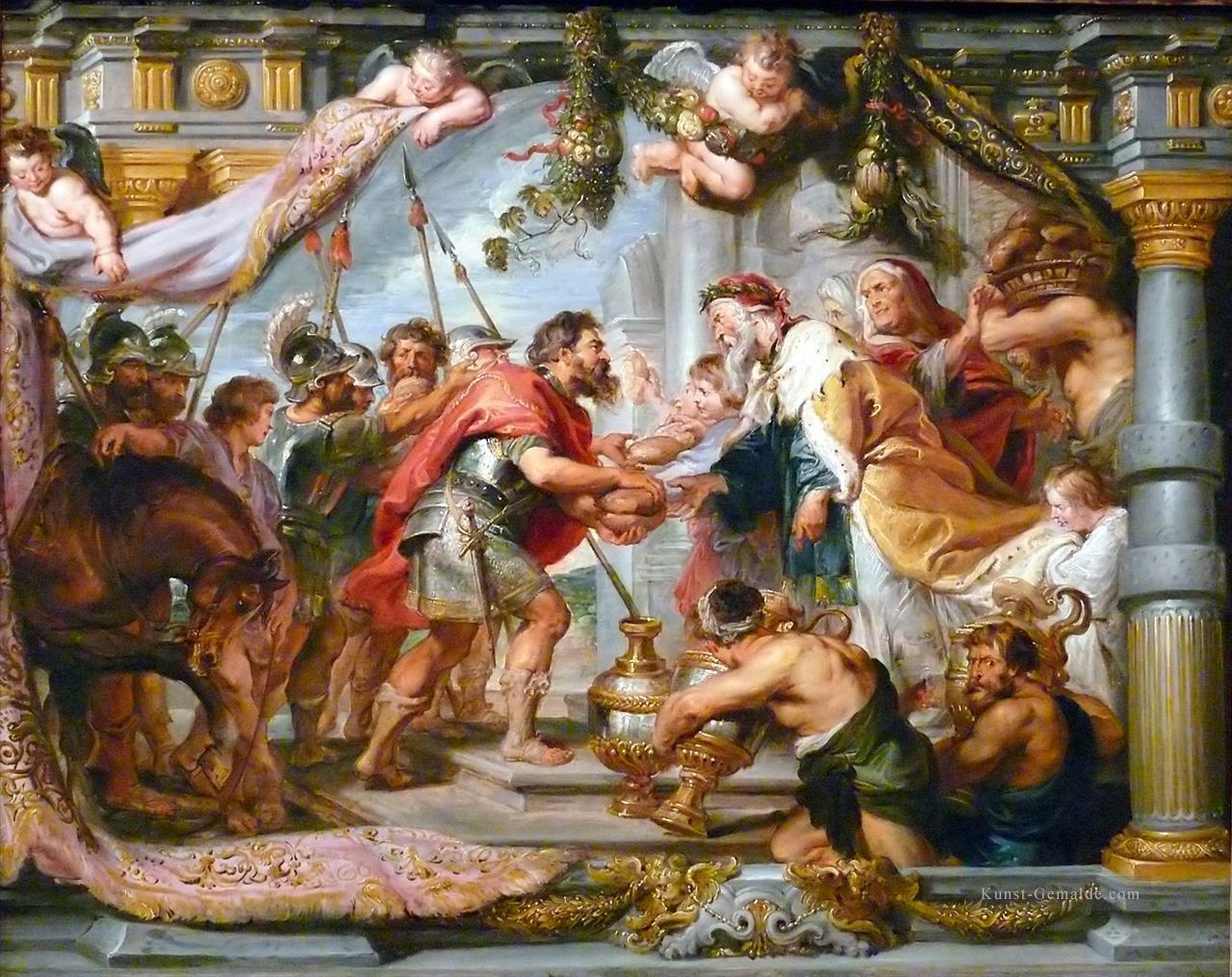 Die Sitzung von Abraham und Melchisedek Barock Peter Paul Rubens Ölgemälde